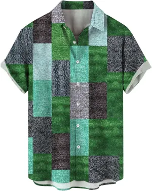 LCMTWX Hawaiian Shirt for Men Day Shirts Short Sleeve Casual Button Down Beach Flower Shirt and Shorts