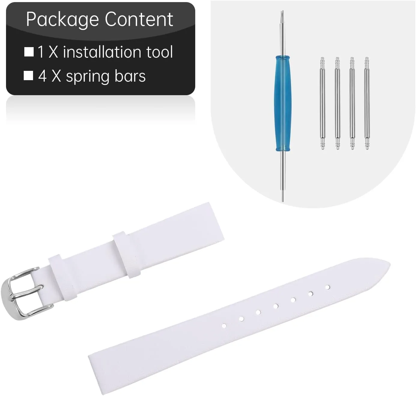 Leather Watch Strap Watch Band Silver Buckle Elegant Leather Watch Strap for Men and Women