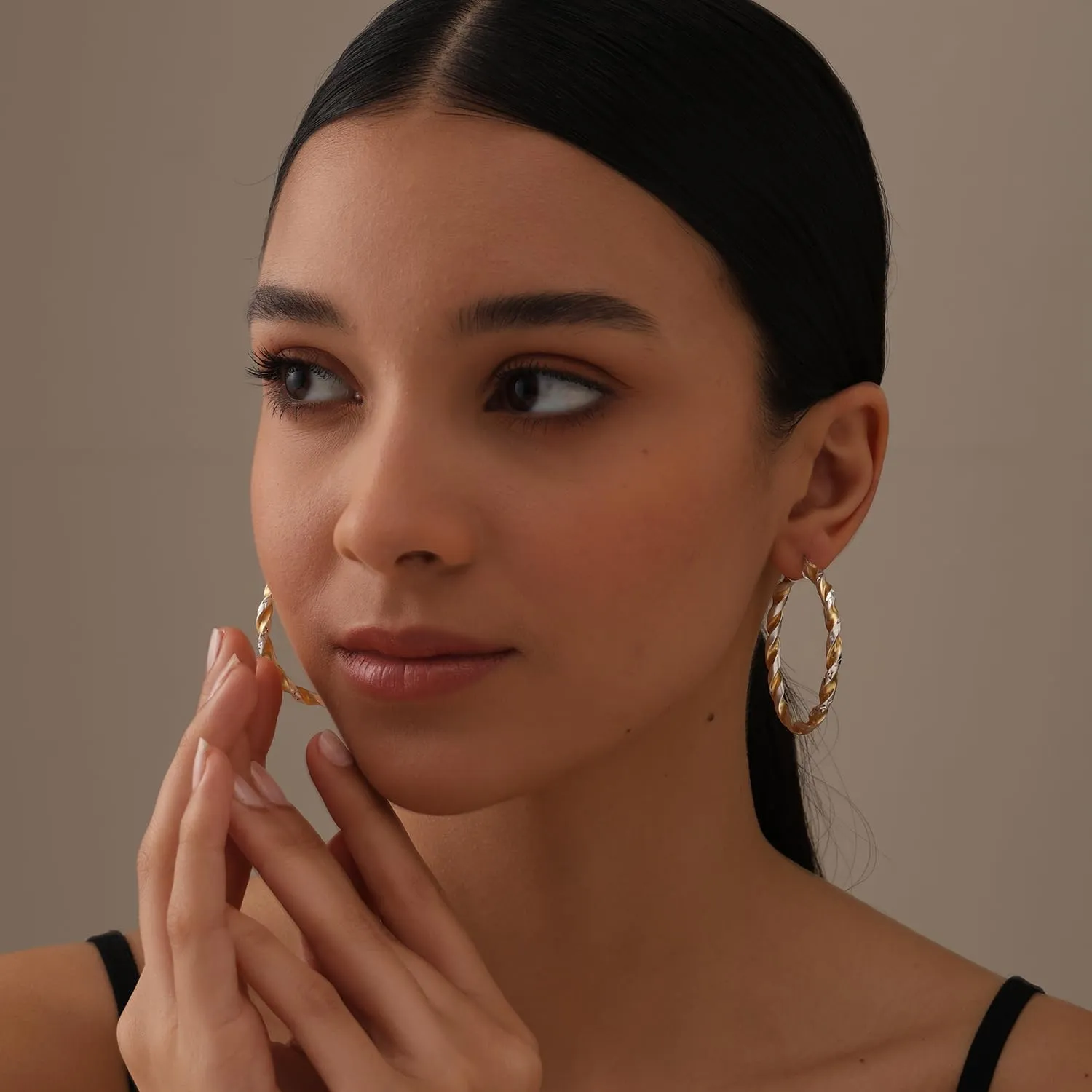 LeCalla 925 Sterling Silver Large Hoop Earrings | Lightweight High-Polished Italian Handmade Earring Hoops | Round Shaped Statement Hoops Earring for Women
