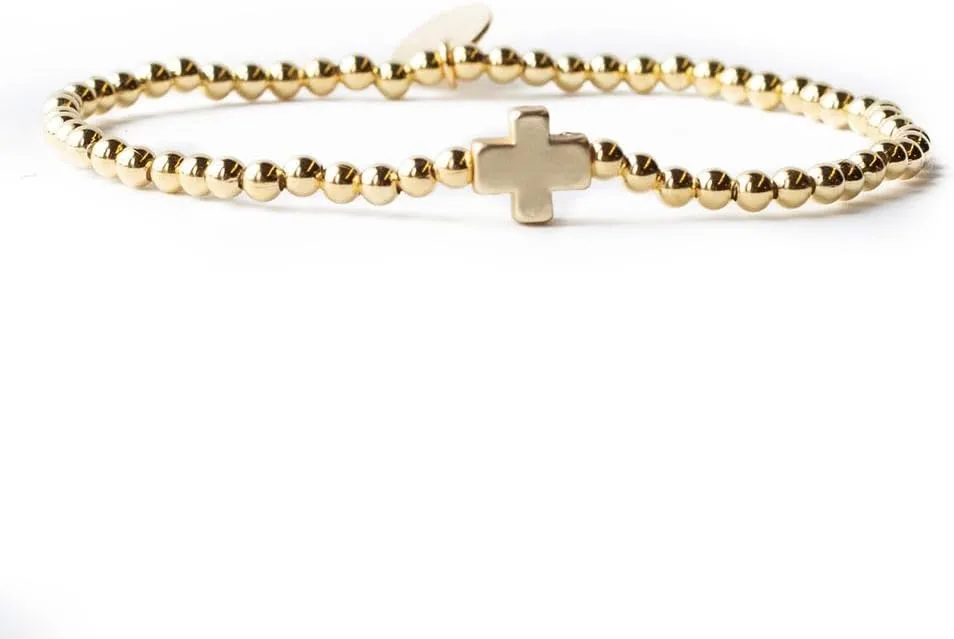 Lenny & Eva Faith Over Fear Cross Stretchable Bracelets for Women Inspirational Jewelry with Message on Card
