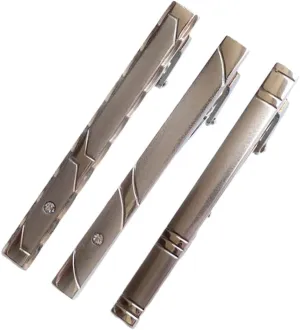 LIFKOME Men's Tie Clip Set Silver Tie Clips Stylish for Formal Occasions Father's Day
