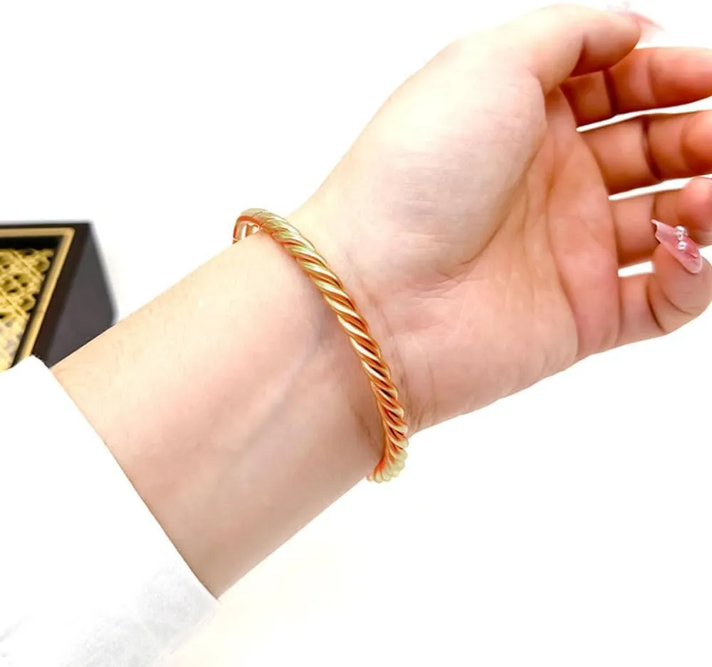LIU JUN Copper Tensor Bracelet, Pure Copper Tensor Ring Bracelets Solid copper Twisted Handmade Bangle For Women Men Health Jewelry Gifts