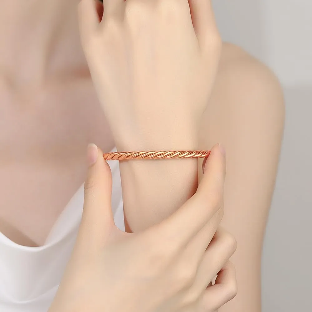 LIU JUN Copper Tensor Bracelet, Pure Copper Tensor Ring Bracelets Solid copper Twisted Handmade Bangle For Women Men Health Jewelry Gifts