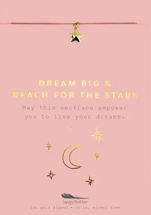 Lucky Feather 14K Gold Star Necklace for Women - Dainty Necklace Reminds Her to Dream Big and Shoot for the Stars, Presented on Sentimental Message Card Makes an Ideal Gift for Women and Teenage Girls