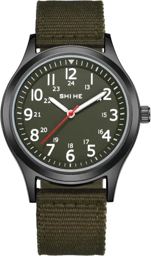 Luminous Wrist Watch with Nylon Textile Strap