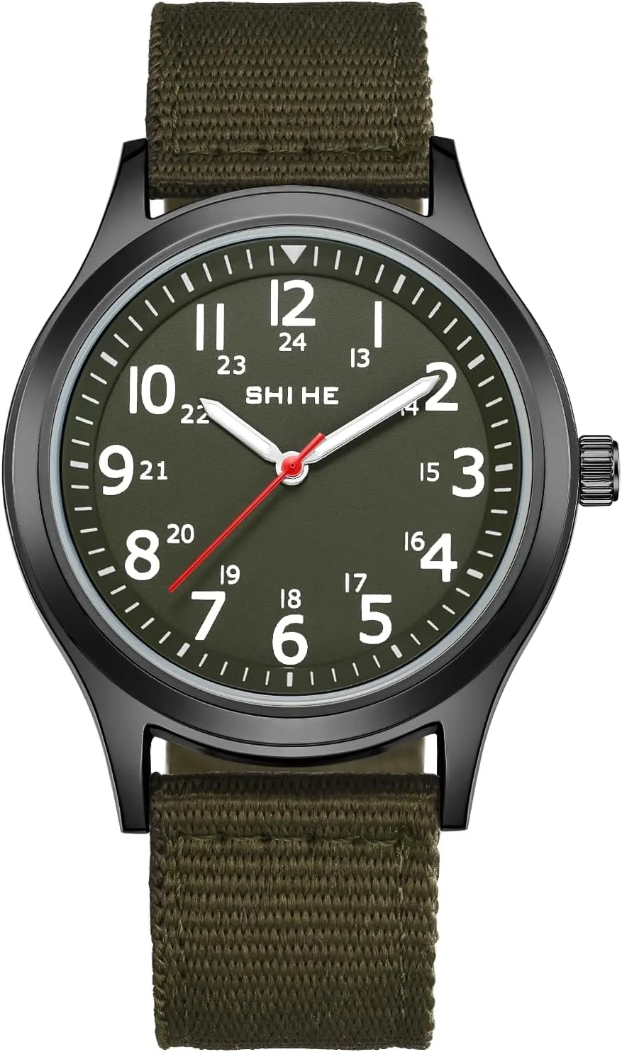 Luminous Wrist Watch with Nylon Textile Strap