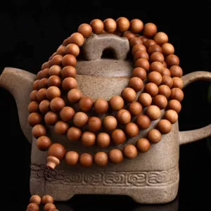Meditation Buddhist Prayer Beads Necklace, Bracelet, 108 Prayer Beads Bracelet Mala Tibetan Buddhist Sandalwood Necklace Handmade Christmas Thanksgiving Elegant Jewelry (Size : 6MM)