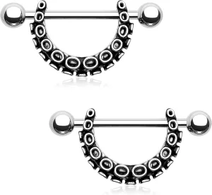Melighting Nipple Rings 14G, Octopus Nipple Piercing Jewelry for Women Stainless Steel 316L, Nipple Barbell, Nipple Jewelry Body Piercing Jewelry