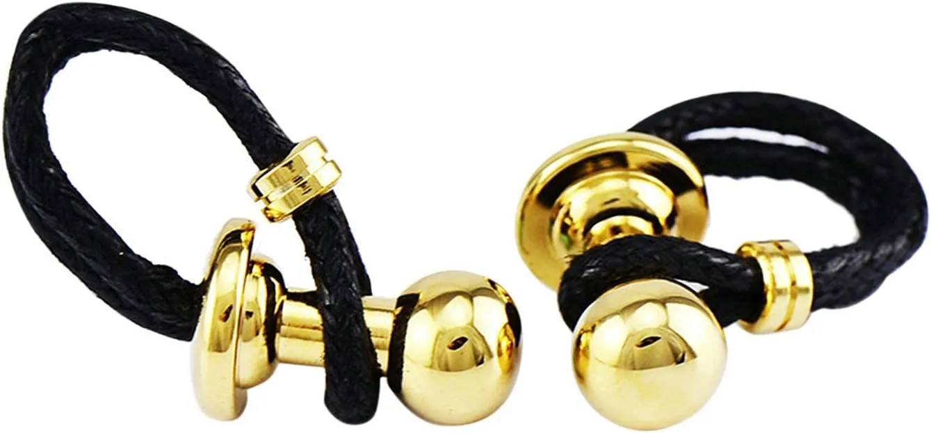Men Cufflinks Braided Leather Black Cufflinks Elegant Style Cufflinks with Gift Box