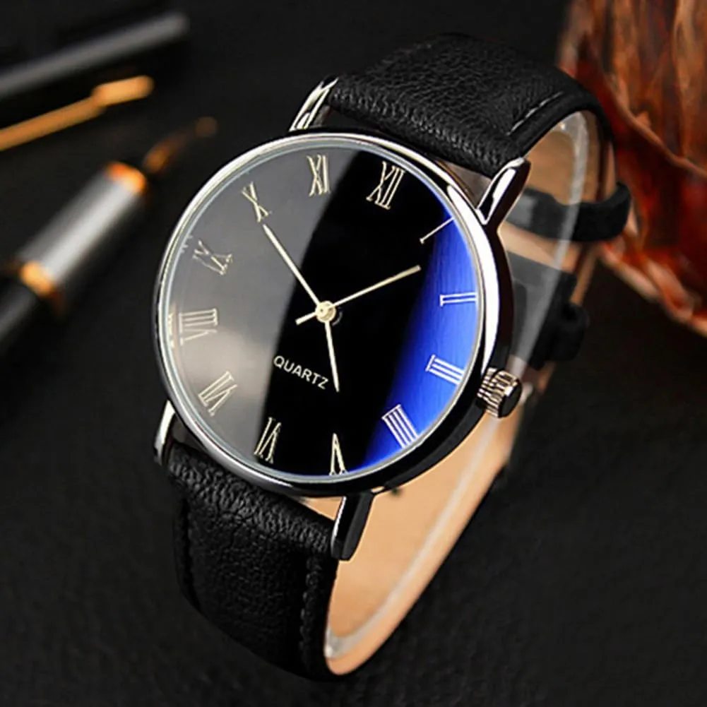 Men Watches Fashion Casual Leather Band Simple Analog Quartz Wristwatches for Men Unisex Dress Watch for Any Event