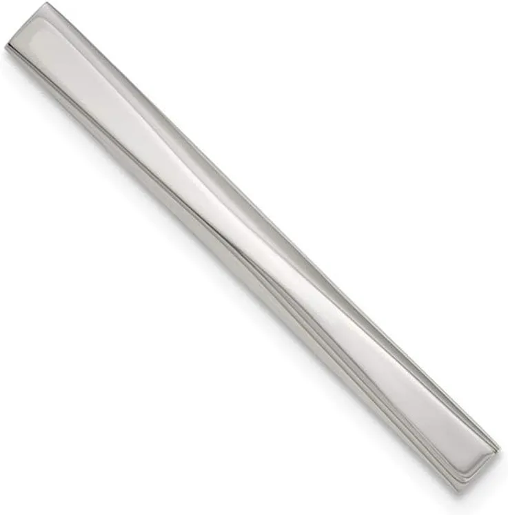 Mens Chisel Tie Bar in Stainless Steel