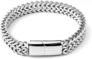 Mens Stainless Steel Bracelet Skull/Wolf Head Cuff Bracelet for Him Cuban Vintage Jewelry Gifts for Father Friend
