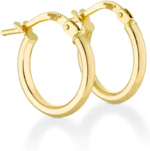 Miabella 18K Gold Over Sterling Silver 2mm High Polished Round Tube Hoop Lightweight Earrings for Women Made in Italy