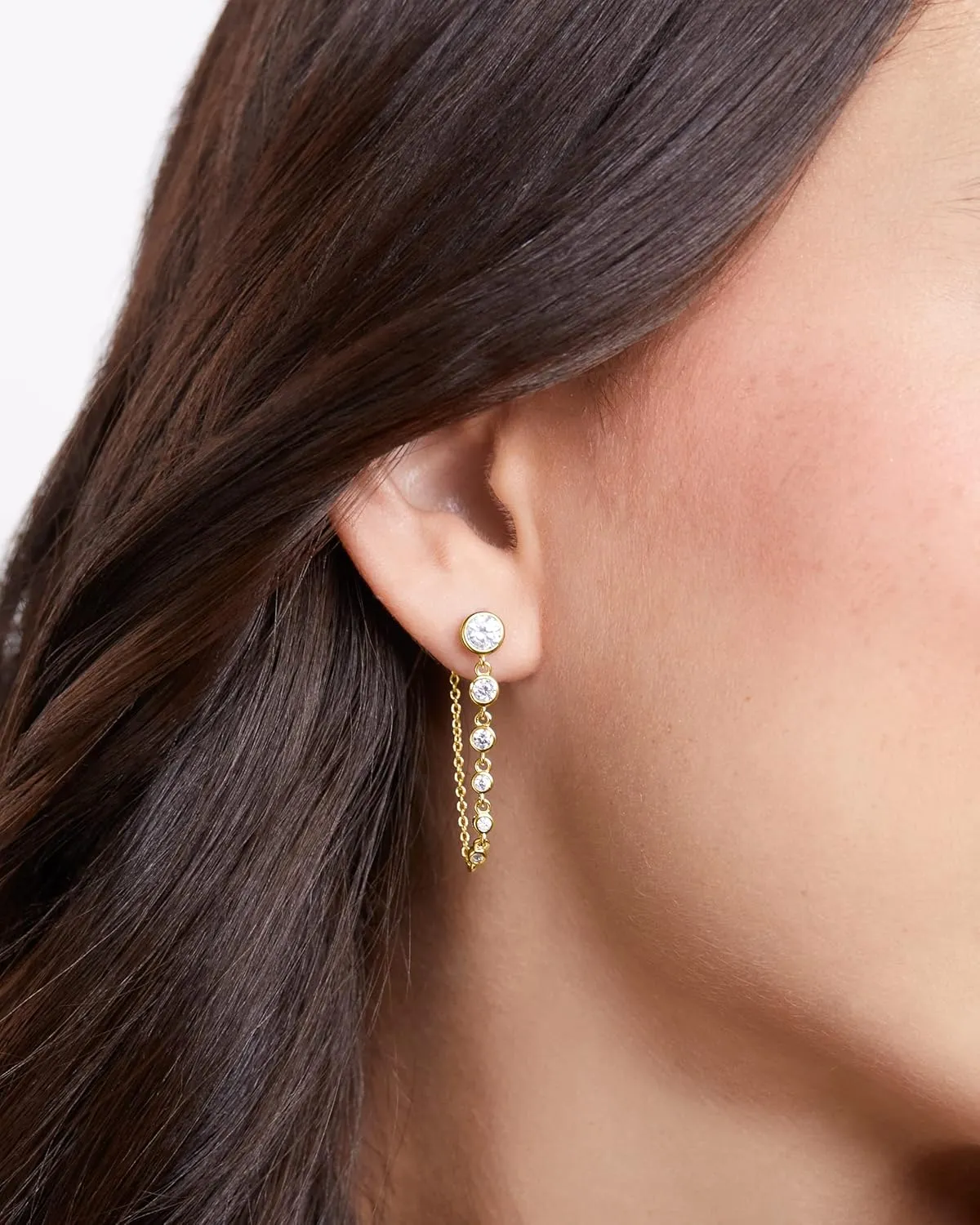 MILLA Dangle Earrings for Women - Cute Designer Earrings for Women Trendy Gold Chain Earrings & Sterling Silver Dangly Earrings