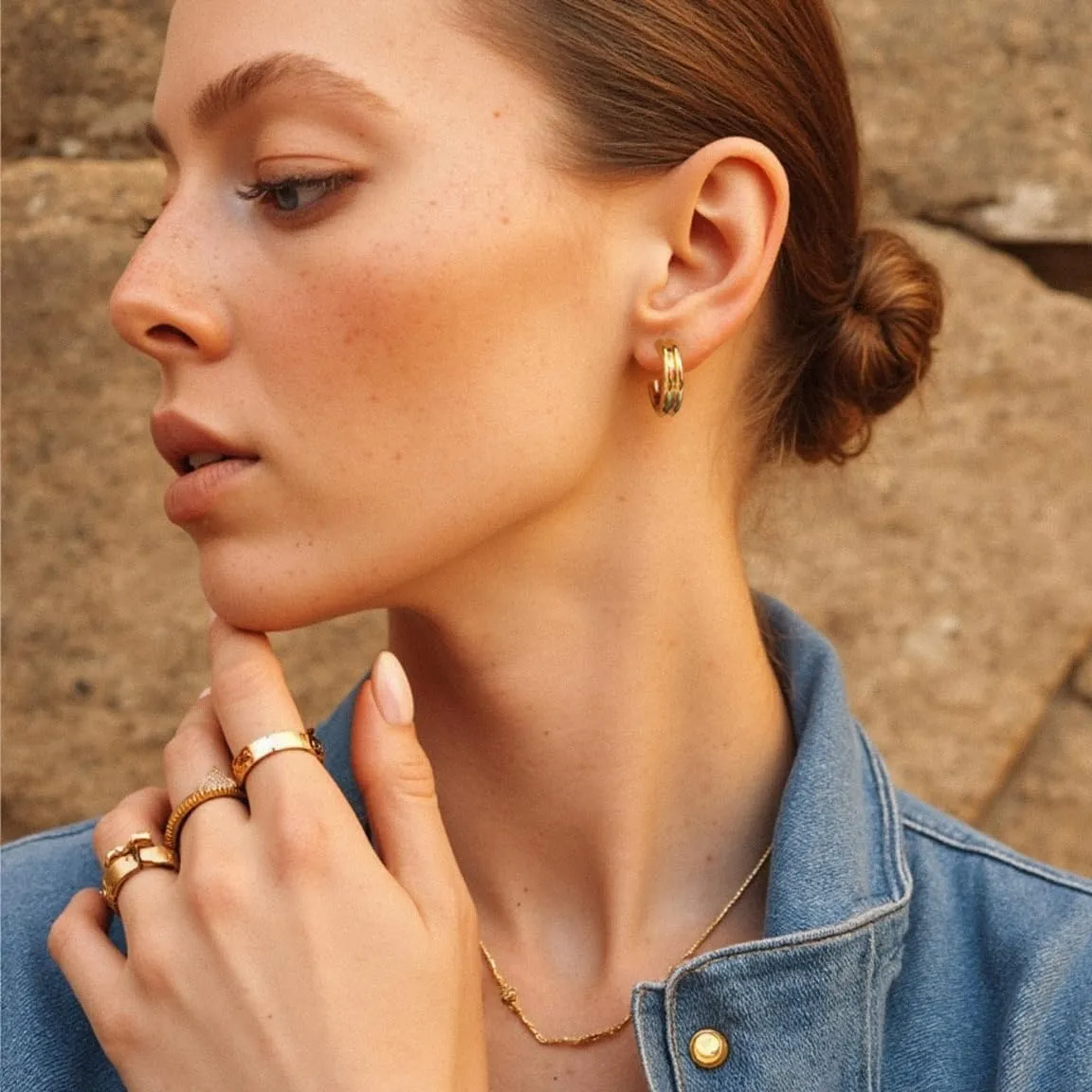 Minimalist Hoop Earrings 14K Gold Plated Lightweight Twisted Small Thick Huggie Hoops Earrings Hypoallergenic Gold Earrings for Women Trendy Hoops Drop Dangle Earrings Studs Jewelry Gifts