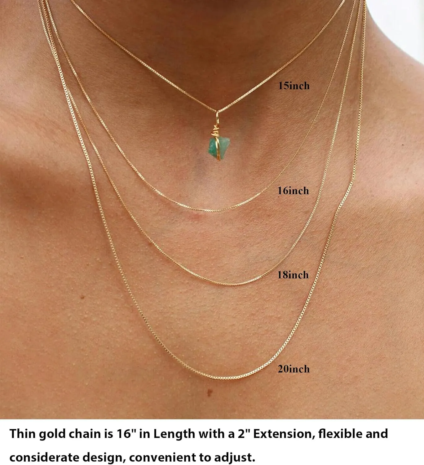 Minimalist Thin Gold Chain 18K Gold Thin Box Chain Necklace Short Small Gold Chain Choker Necklaces for Women