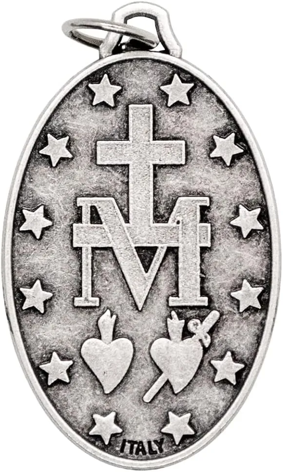 Miraculous Medal Pendants | 1 Inch, 1.5 Inch, or 1.75 Inch | Add to DIY Chaplet or Necklace | Great Catholic Gift for First Holy Communion or Confirmation | Made in Italy