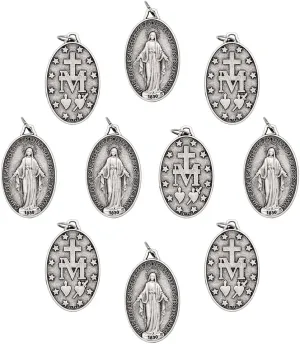 Miraculous Medal Pendants | 1 Inch, 1.5 Inch, or 1.75 Inch | Add to DIY Chaplet or Necklace | Great Catholic Gift for First Holy Communion or Confirmation | Made in Italy