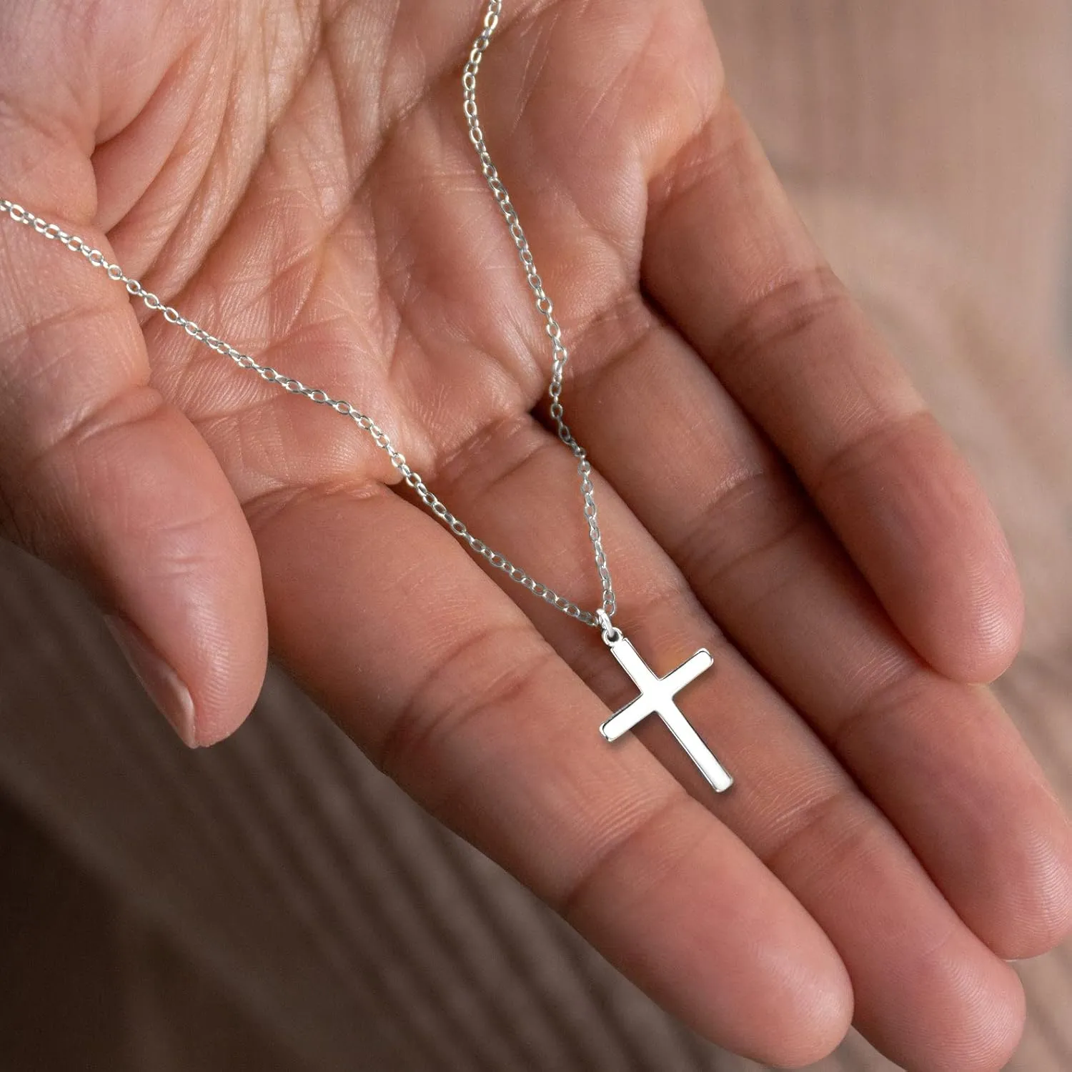Moodear Mother's Day Gift Cross Necklace for Women - Dainty 925 Sterling Silver/Gold Plated Layered Cross Pendant Simple Small Necklaces for Women Trendy Jewelry Gifts
