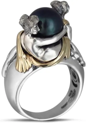 MYLYAHY Natural Stone for Women Teen Girls,Thick Silver Plated Oval Round Agate Pearl Turquoise Moonstone Solitaire Ring,Womens Wedding Engagement Turkish Rings,Trendy Fashion Cute Turkey Rings
