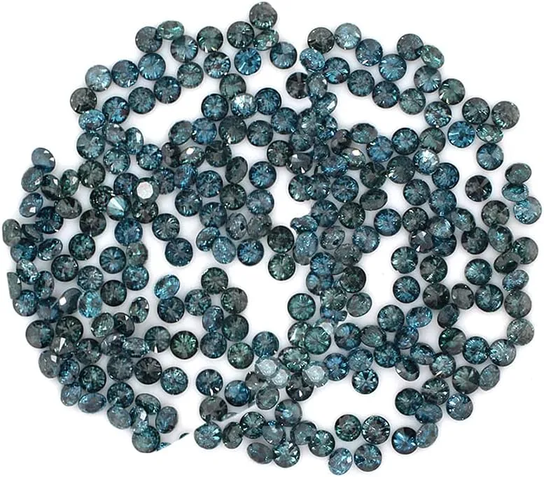 Natural Loose Diamonds Round Shape Blue Color I2-I3 Clarity Size:1.30 mm 25pcs Lot