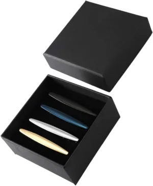Necktie Pinch Tie Clips for Men Business Set 4 Color Choices Elegant and Durable