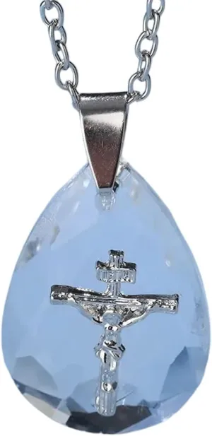 New 2026 Unisex Transparent Crystal Cross The Passion Of Jesus Pendant Necklace Christianity Catholicism Crucifix Believer Pendants Accessories Jewelry Luxury Trendy Best For Gift Women And Men