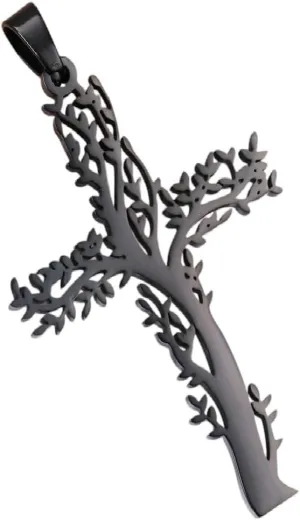 New For Trendy 2025 100% Stainless Steel Christian Jesus Cross Pendants Religion Cross Tree Of Life Charms For Jewelry Prayer Baptism Gifts Jewelry Fashion Accessories Creative Gift