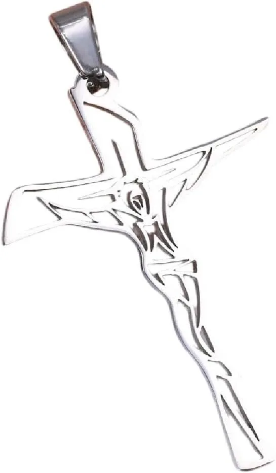 New For Trendy 2025 100% Stainless Steel Christian Jesus Cross Pendants Religion Cross Tree Of Life Charms For Jewelry Prayer Baptism Gifts Jewelry Fashion Accessories Creative Gift