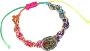New For Trendy 2025 Virgin Mary Cuff Chain Women's Hand Braided Rope Adjustable Bracelet Exquisite Classic Religious Prayer Lucky Amulet Jewelry Fashion Accessories Creative Gift