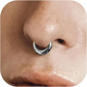 Nose Rings for Women 16G Septum rings Gold Star Clicker Hoops Daith Hoop Spikes Chain Nose Ring for Women Men Silver Piercing Jewelry