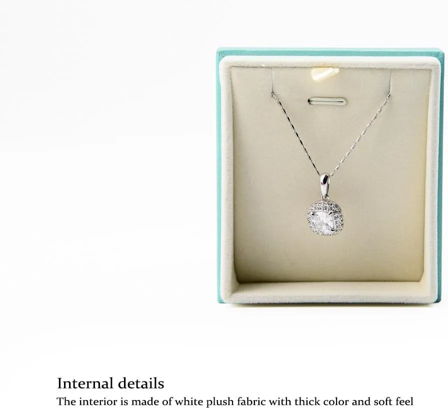 Oirlv Velvet Pendant Necklace Gift Box Long Chain Display Case