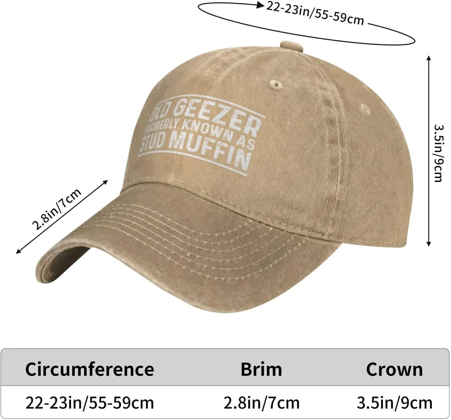 Old Geezer Formerly Knowns As Stud Muffin Hat for Men Baseball Hat Cute Cap