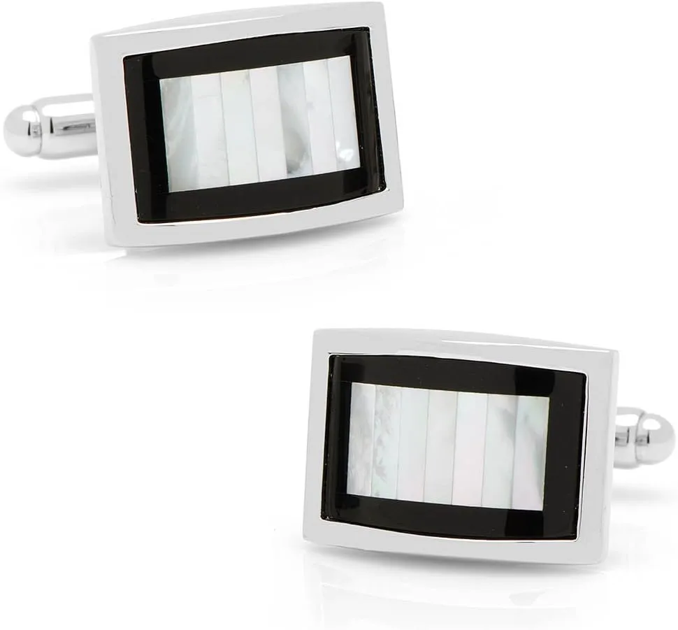 Onyx and Mother of Pearl Key Cufflinks