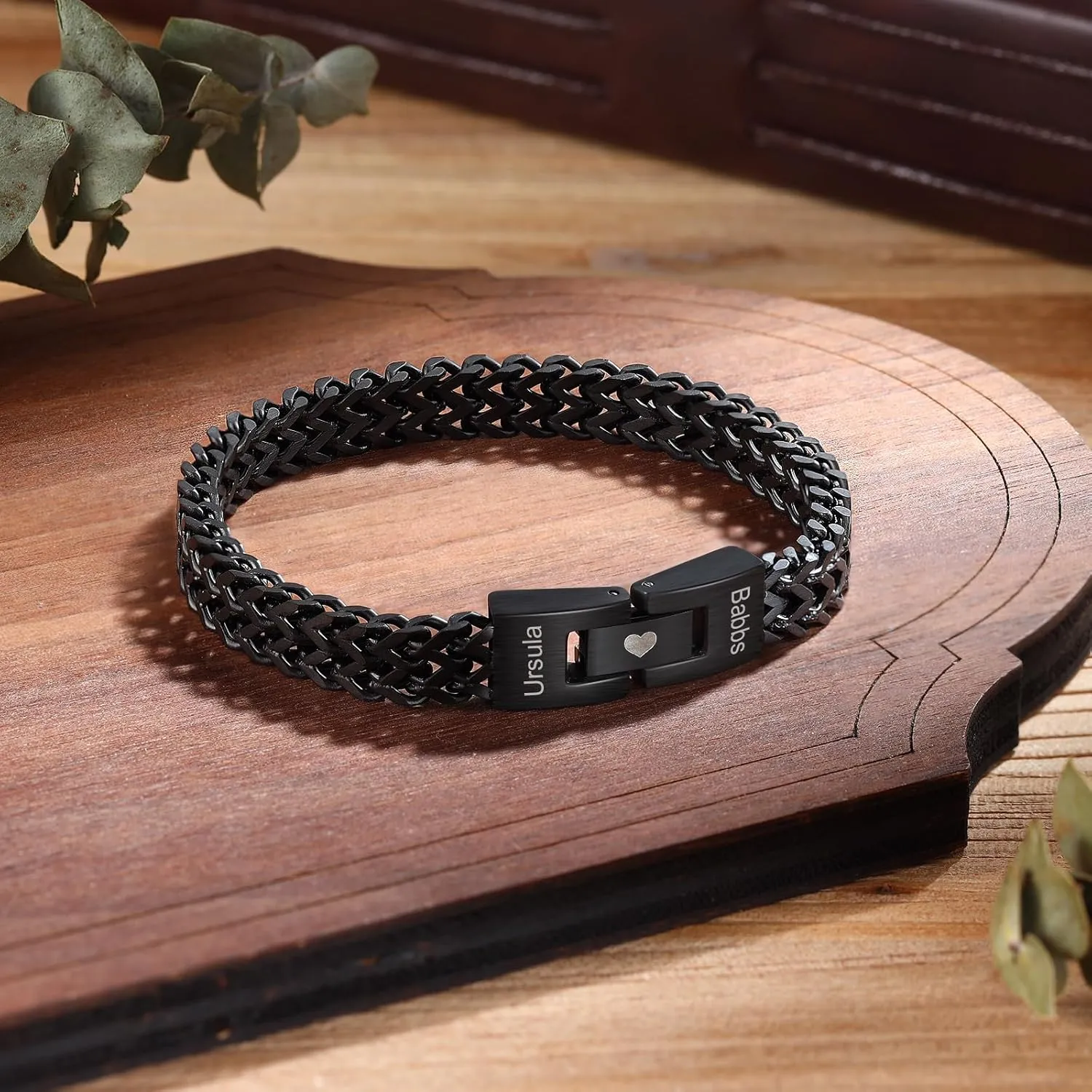 OPALSTOCK Personalized Stainless Steel Bracelet for Men  Custom Engraved Name Beads  Husband, Bf Valentines Day & Fathers Day Gift