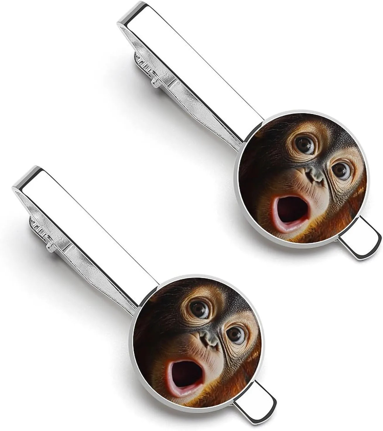 Orangutans Monkeys Big Face Tie Clips for Men Stylish Neck Tie Bar Ideal Gift for Anniversary Wedding Business