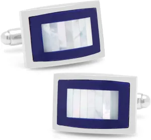 Ox and Bull Trading Co. Mother of Pearl and Lapis Blue Key Cufflinks