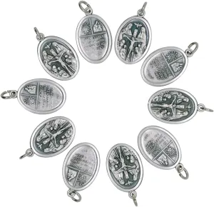 Pack of Ten 1" Crucifixion Medals | "I am a Catholic" | Silver-Tone Metal Pendants | Great Catholic Gift for First Holy Communion and Confirmation | Add to DIY Chaplet or Religious Jewelry