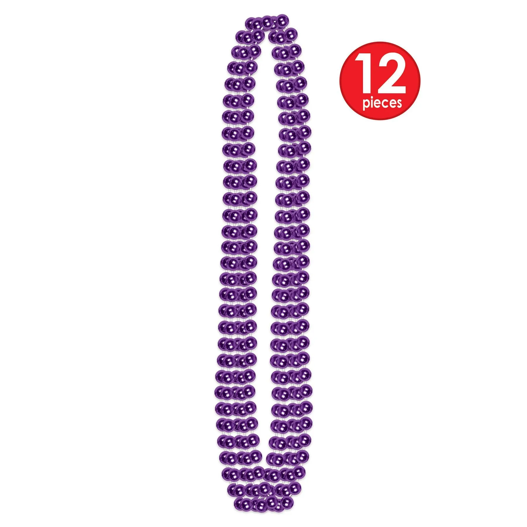 Party Bead Necklaces - Small Round purple (12 per Package)
