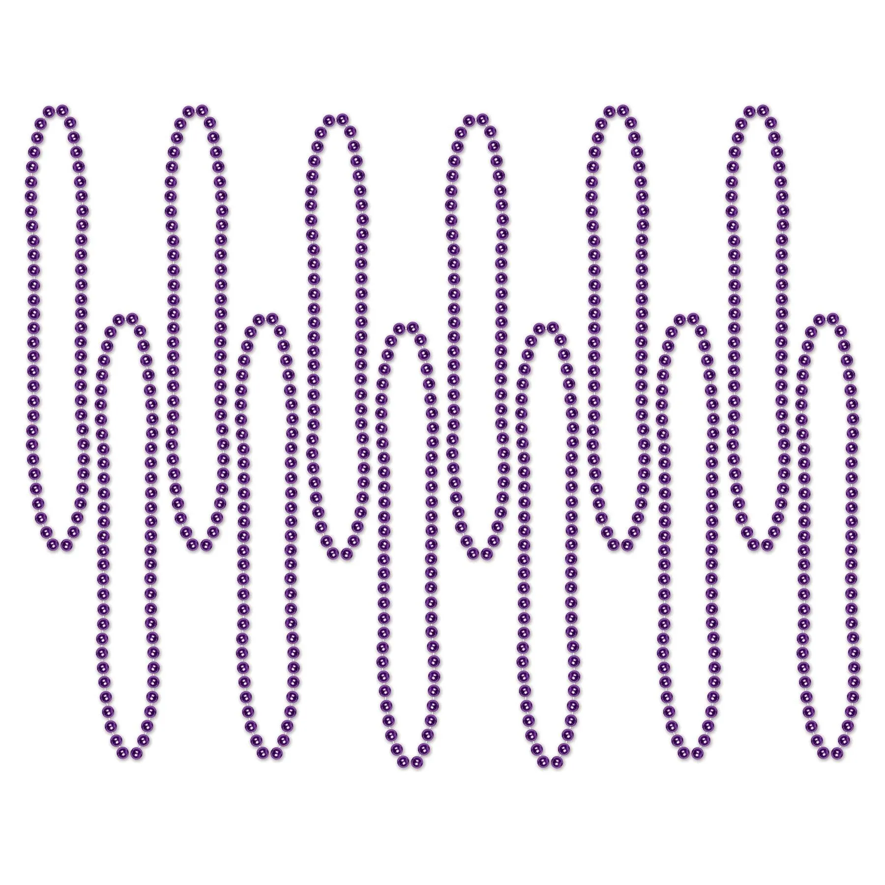 Party Bead Necklaces - Small Round purple (12 per Package)