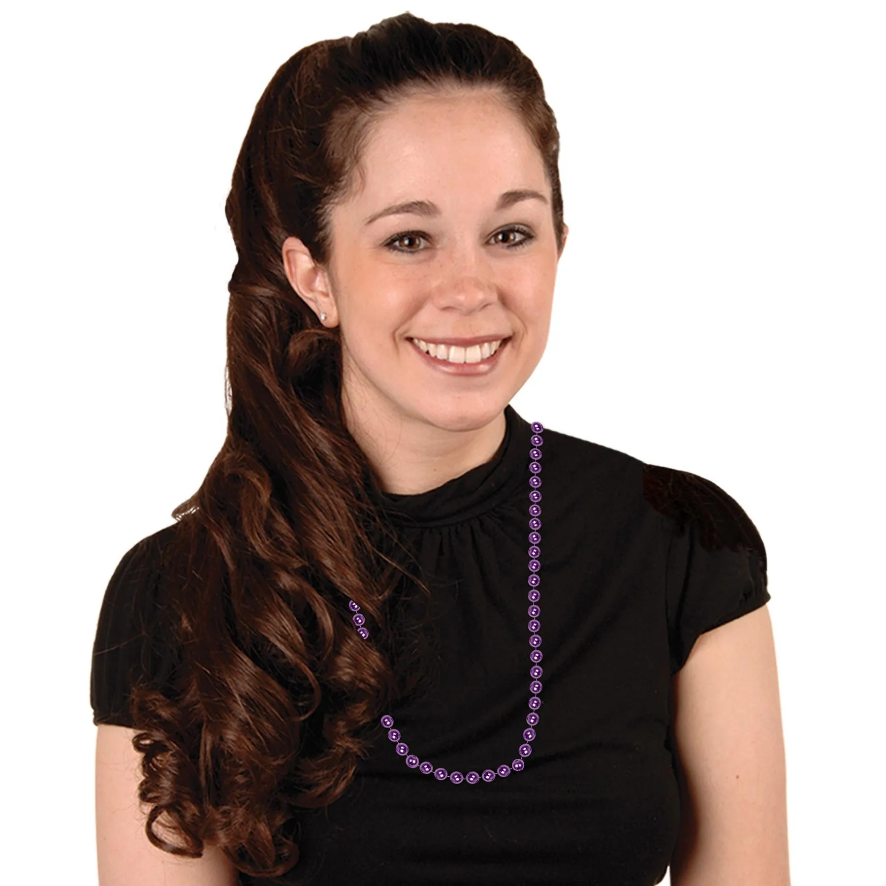 Party Bead Necklaces - Small Round purple (12 per Package)