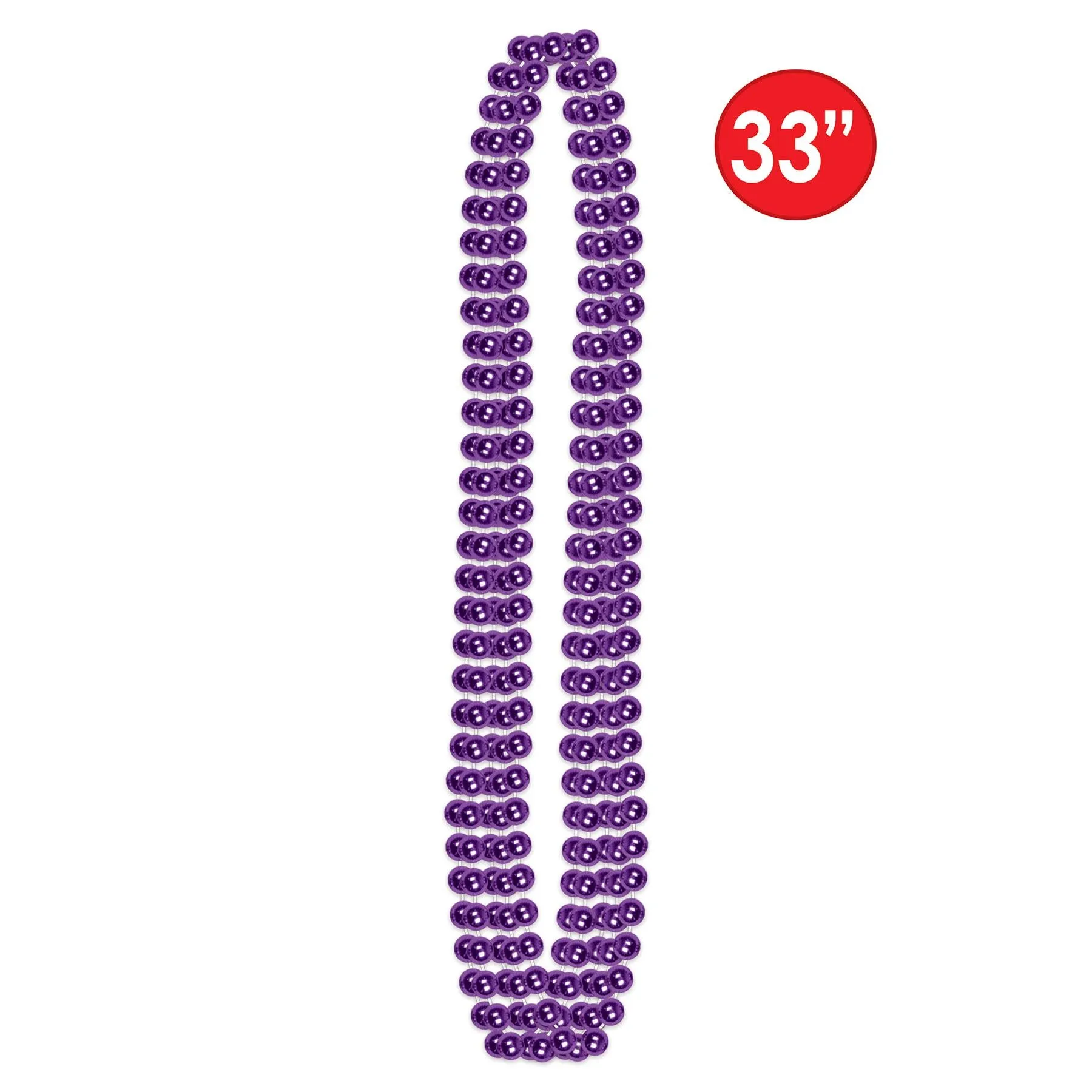 Party Bead Necklaces - Small Round purple (12 per Package)