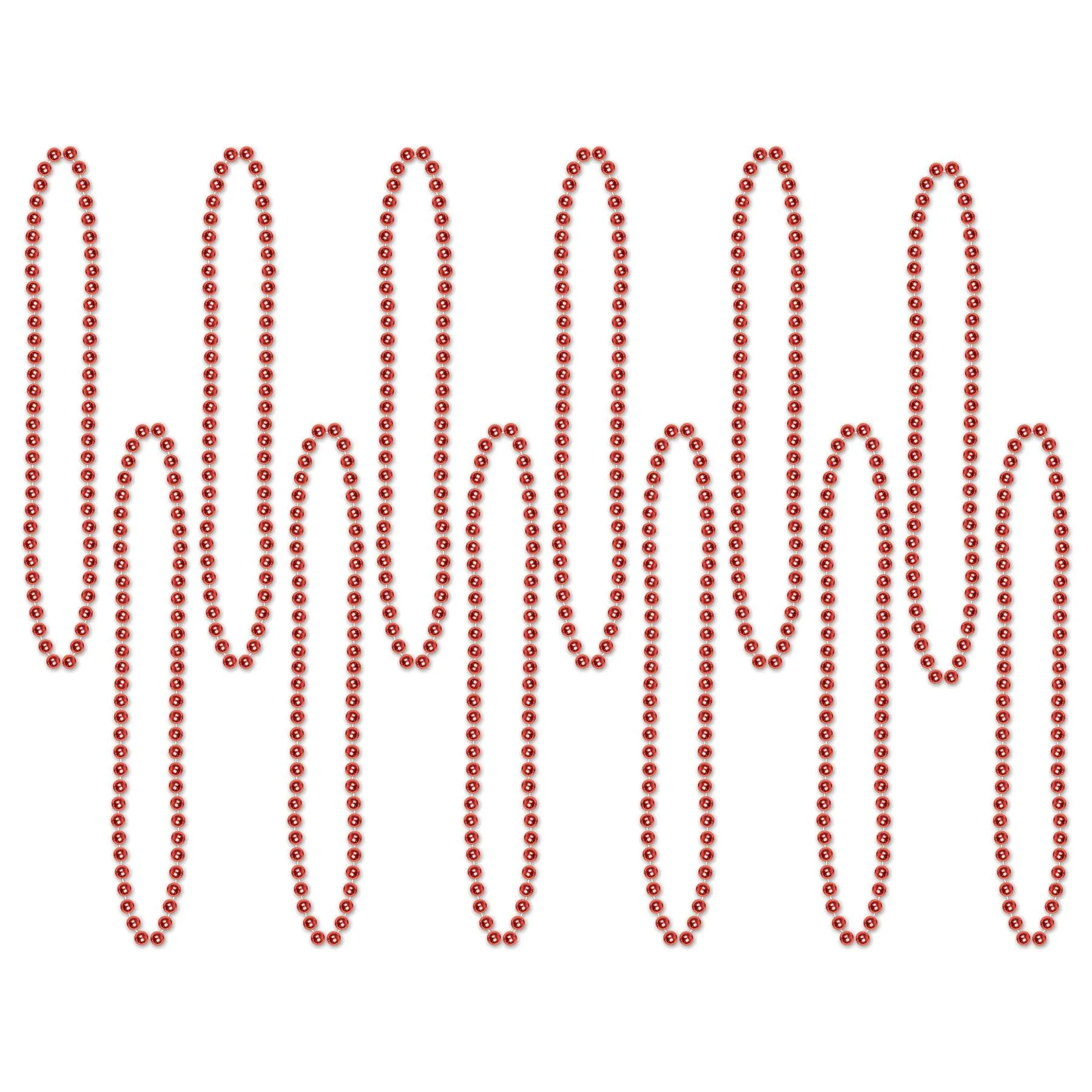 Party Bead Necklaces - Small Round red (12 per Package)