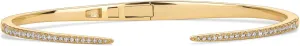 PAVOI 14K Gold Plated Cubic Zirconia Claw Bangle Bracelet | Elegant CZ Cuff Bracelets for Women