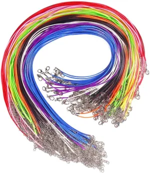 Paxcoo 100 Pcs 18 Inches Waxed Cotton Necklace Cord for Jewelry Making Mix Color