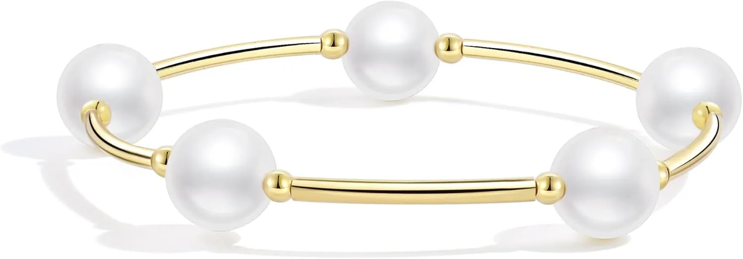 Pearls Blessing Bracelets For Women Handmade Elegant Crystal 12mm lucky Pearls Blessing Bracelet For Women