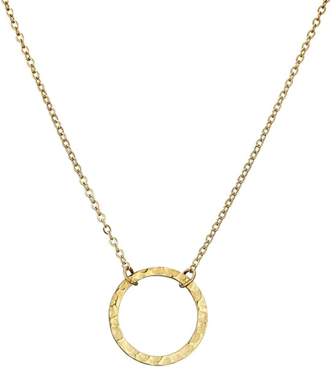 Pendant Necklace,14K Gold Plated Dainty Simple Moon Phase Jewelry, Gold Choker Layered Coin Open Karma Circle Full New Crescent Moon for Women Gifts