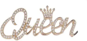 Personality Fashion Queen Crown Brooch Pins Crystal Elegant Flower Brooch for Women Girls
