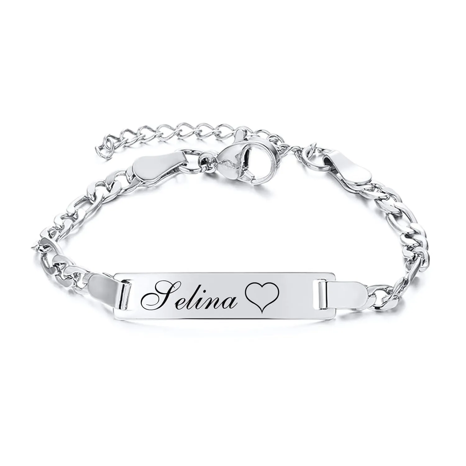 Personalize Baby Girls Boys Name and Birthdate Bracelet, Customized Stainless Steel Bar ID Bracelet for Babies Children Gift, Bracelet for Boys