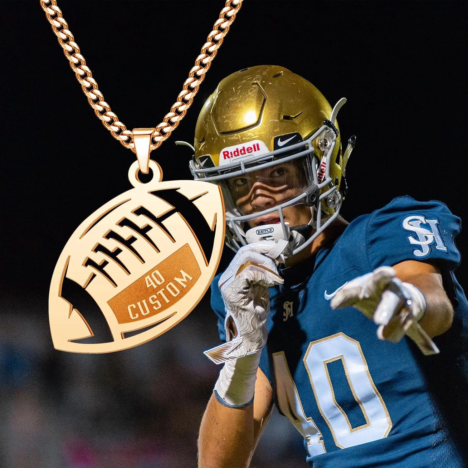 Personalized Jersey Number Necklaces for Mens Athletes Sport Pendant Chain for Boys Stainless Steel Baseball Football
